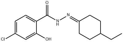 4-chloro-N'-(4-ethylcyclohexylidene)-2-hydroxybenzohydrazide 化学構造式