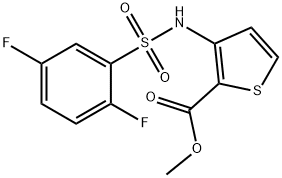 methyl 3-(2,5-difluorophenylsulfonamido)thiophene-2-carboxylate 化学構造式