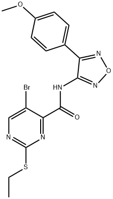898491-00-4 5-bromo-2-(ethylsulfanyl)-N-[4-(4-methoxyphenyl)-1,2,5-oxadiazol-3-yl]-4-pyrimidinecarboxamide