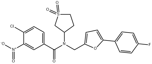 4-chloro-N-(1,1-dioxidotetrahydro-3-thienyl)-N-{[5-(4-fluorophenyl)-2-furyl]methyl}-3-nitrobenzamide,898619-59-5,结构式