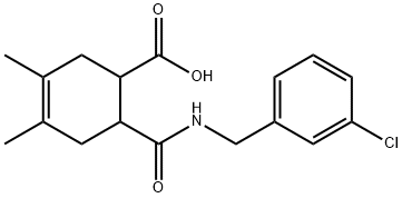 6-((3-chlorobenzyl)carbamoyl)-3,4-dimethylcyclohex-3-enecarboxylic acid Structure