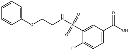 4-fluoro-3-(N-(2-phenoxyethyl)sulfamoyl)benzoic acid Struktur