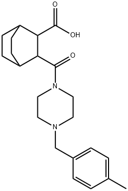 3-(4-(4-methylbenzyl)piperazine-1-carbonyl)bicyclo[2.2.2]octane-2-carboxylic acid Structure