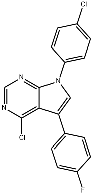 4-Chloro-7-(4-chlorophenyl)-5-(4-fluorophenyl)-7H-pyrrolo[2,3-d]pyrimidine Structure