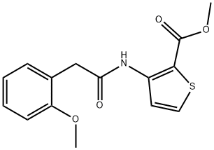 methyl 3-(2-(2-methoxyphenyl)acetamido)thiophene-2-carboxylate Struktur