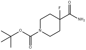 tert-Butyl 4-carbamoyl-4-fluoropiperidine-1-carboxylate Structure