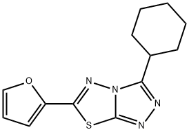 3-cyclohexyl-6-(furan-2-yl)[1,2,4]triazolo[3,4-b][1,3,4]thiadiazole 化学構造式