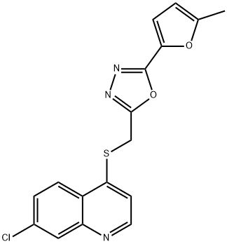 7-chloro-4-quinolinyl [5-(5-methyl-2-furyl)-1,3,4-oxadiazol-2-yl]methyl sulfide|