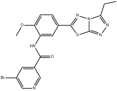 5-bromo-N-[5-(3-ethyl[1,2,4]triazolo[3,4-b][1,3,4]thiadiazol-6-yl)-2-methoxyphenyl]pyridine-3-carboxamide Structure