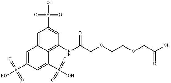 2-(2-(2-oxo-2-((3,6,8-trisulfonaphthalen-1-yl)amino)ethoxy)ethoxy)aceticacid Struktur