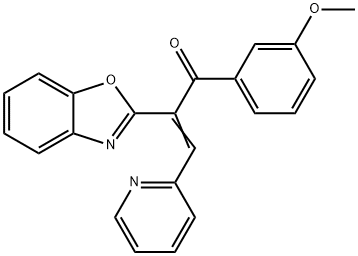 (2E)-2-(1,3-benzoxazol-2-yl)-1-(3-methoxyphenyl)-3-(pyridin-2-yl)prop-2-en-1-one Structure