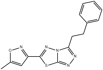 6-(5-methyl-3-isoxazolyl)-3-(2-phenylethyl)[1,2,4]triazolo[3,4-b][1,3,4]thiadiazole Struktur