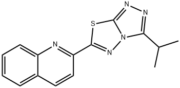 2-(3-isopropyl[1,2,4]triazolo[3,4-b][1,3,4]thiadiazol-6-yl)quinoline 化学構造式