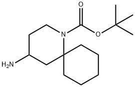 4-Amino-1-aza-spiro[5.5]undecane-1-carboxylic acid tert-butyl ester 化学構造式