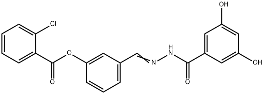 (E)-3-((2-(3,5-dihydroxybenzoyl)hydrazono)methyl)phenyl 2-chlorobenzoate 结构式