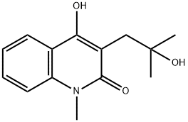 4-Hydroxy-3-(2-hydroxy-2-methylpropyl)-1-methylquinolin-2(1H)-one Struktur