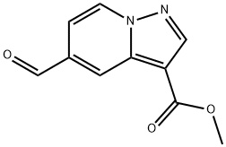 5-ホルミルピラゾロ[1,5-A]ピリジン-3-カルボン酸メチル 化学構造式