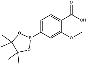 2-methoxy-4-(tetramethyl-1,3,2-dioxaborolan-2-yl)benzoic acid Struktur