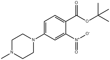 tert-butyl 4-(4-methylpiperazin-1-yl)-2-nitrobenzoate 化学構造式