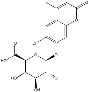 6-氯-4-甲基-2-氧代-2H-1-苯并吡喃-7-基 BETA-D-吡喃葡糖苷酸 结构式