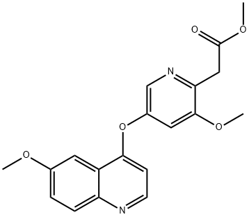 Methyl 2-(3-methoxy-5-((6-methoxyquinolin-4-yl)oxy)pyridin-2-yl)acetate 结构式