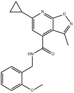 6-cyclopropyl-N-(2-methoxybenzyl)-3-methyl[1,2]oxazolo[5,4-b]pyridine-4-carboxamide Structure