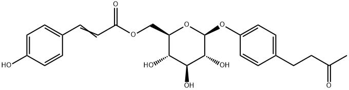 4-(3-oxobutyl)phenyl 6-O-[(2E)-3-(4-hydroxyphenyl)prop-2-enoyl]-b-D-glucopyranoside Structure