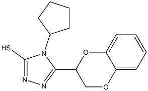 4-cyclopentyl-5-(2,3-dihydro-1,4-benzodioxin-2-yl)-4H-1,2,4-triazole-3-thiol,951902-23-1,结构式