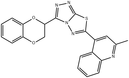 4-[3-(2,3-dihydro-1,4-benzodioxin-2-yl)[1,2,4]triazolo[3,4-b][1,3,4]thiadiazol-6-yl]-2-methylquinoline 化学構造式