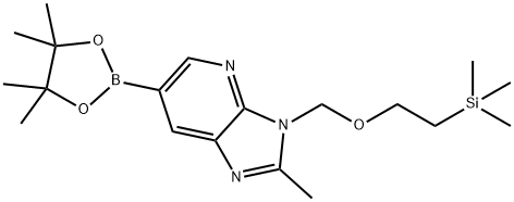 2-methyl-6-(4,4,5,5-tetramethyl-1,3,2-dioxaborolan-2-yl)-3-((2-(trimethylsilyl)ethoxy)methyl)-3H-imidazo[4,5-b]pyridine 结构式