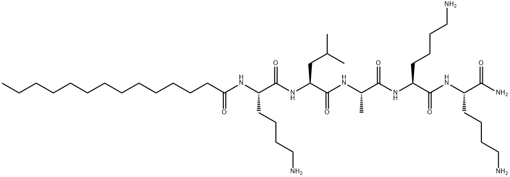 肉豆蔻酰六肽-16, 959610-30-1, 结构式