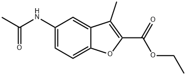 5-乙酰氨基-2-乙氧羰基-3-甲基苯并呋喃 结构式