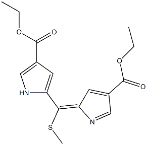 (E)-ethyl 5-((4-(ethoxycarbonyl)-2H-pyrrol-2-ylidene)(methylthio)methyl)-1H-pyrrole-3-carboxylate Structure