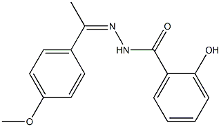 2-hydroxy-N'-[1-(4-methoxyphenyl)ethylidene]benzohydrazide 化学構造式