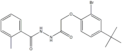 N'-[(2-bromo-4-tert-butylphenoxy)acetyl]-2-methylbenzohydrazide Structure