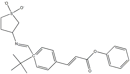 (E)-4-((E)-((1,1-dioxidotetrahydrothiophen-3-yl)imino)methyl)phenyl 3-(4-(tert-butyl)phenyl)acrylate,,结构式