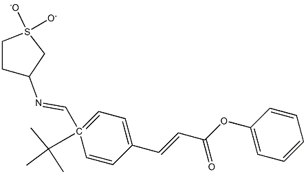 (E)-4-((E)-((1,1-dioxidotetrahydrothiophen-3-yl)imino)methyl)phenyl 3-(4-(tert-butyl)phenyl)acrylate Struktur