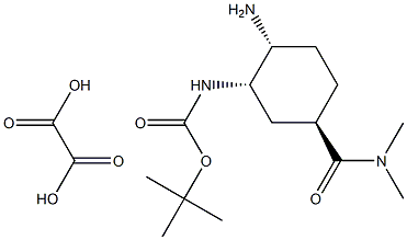 tert-butyl ((1S,2R,5R)-2-amino-5-(dimethylcarbamoyl)cyclohexyl)carbamate oxalate 化学構造式
