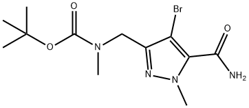 tert-butyl (4-bromo-5-carbamoyl-1-methyl-1H-pyrazol-3-yl)methyl(methyl)carbamate Structure