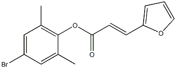 4-bromo-2,6-dimethylphenyl 3-(2-furyl)acrylate Struktur