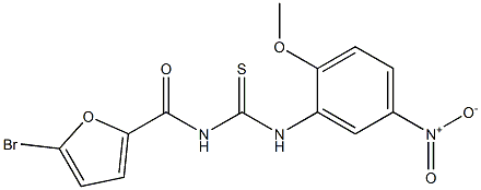 5-bromo-N-{[(2-methoxy-5-nitrophenyl)amino]carbonothioyl}-2-furamide Struktur