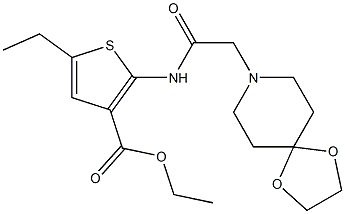  ethyl 2-(2-(1,4-dioxa-8-azaspiro[4.5]decan-8-yl)acetamido)-5-ethylthiophene-3-carboxylate