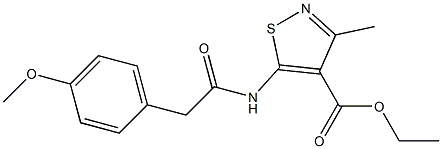 ethyl 5-(2-(4-methoxyphenyl)acetamido)-3-methylisothiazole-4-carboxylate Structure