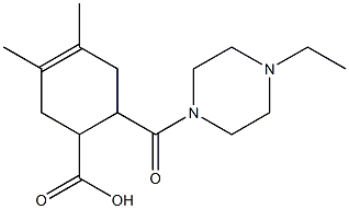 6-(4-ethylpiperazine-1-carbonyl)-3,4-dimethylcyclohex-3-enecarboxylic acid Structure