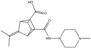 3-((4-methylpiperazin-1-yl)carbamoyl)-7-(propan-2-ylidene)bicyclo[2.2.1]heptane-2-carboxylic acid Structure