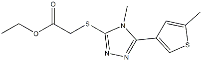 ethyl 2-((4-methyl-5-(5-methylthiophen-3-yl)-4H-1,2,4-triazol-3-yl)thio)acetate Structure