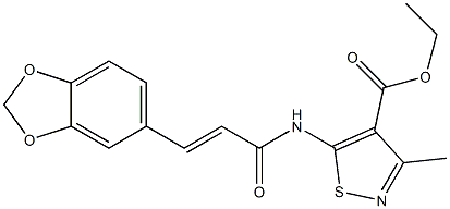 (E)-ethyl 5-(3-(benzo[d][1,3]dioxol-5-yl)acrylamido)-3-methylisothiazole-4-carboxylate Structure