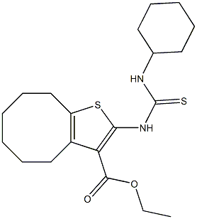 ethyl 2-(3-cyclohexylthioureido)-4,5,6,7,8,9-hexahydrocycloocta[b]thiophene-3-carboxylate Structure