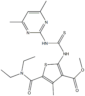  methyl 5-(diethylcarbamoyl)-2-(3-(4,6-dimethylpyrimidin-2-yl)thioureido)-4-methylthiophene-3-carboxylate