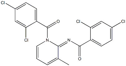 (E)-2,4-dichloro-N-(1-(2,4-dichlorobenzoyl)-3-methylpyridin-2(1H)-ylidene)benzamide,,结构式